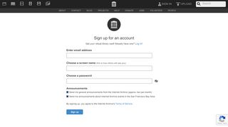 
                            2. Sign Up at the Internet Archive