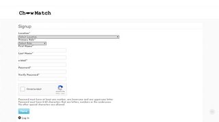 
                            2. Sign Up - ChowMatch