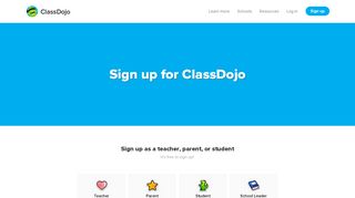 
                            10. Sign up | ClassDojo