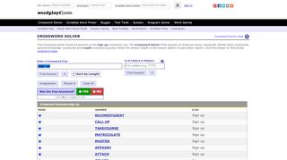 
                            3. sign up Crossword Clue, Crossword Solver | Wordplays.com