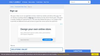 
                            7. Sign up - daily-jumble.com