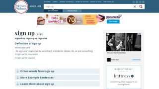
                            5. Sign Up | Definition of Sign Up by Merriam-Webster