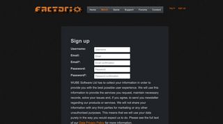 
                            2. Sign up | Factorio