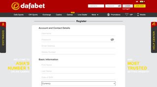 
                            5. Sign up for a Dafabet account to start betting!