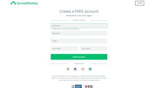 
                            8. Sign up for a FREE SurveyMonkey account