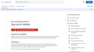 
                            2. Sign up for AdMob - AdMob Help - Google Support