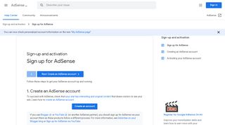 
                            4. Sign up for AdSense - AdSense Help - Google Support