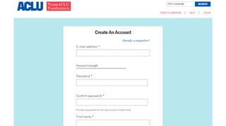 
                            2. Sign up for an Account | American Civil Liberties Union