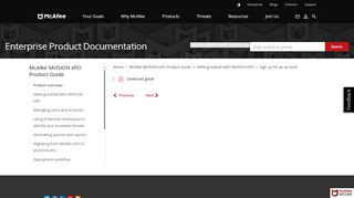 
                            7. Sign up for an account - McAfee MVISION ePO