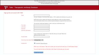 
                            6. Sign up for an Account with TABS