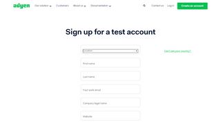 
                            1. Sign up for an Adyen test account - Adyen