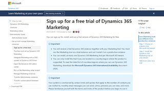 
                            4. Sign up for and install a free trial (Dynamics 365 for Marketing ...