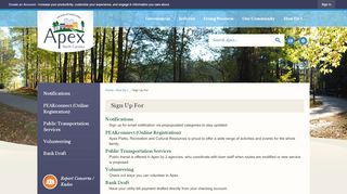 
                            4. Sign Up For | Apex, NC - Official Website