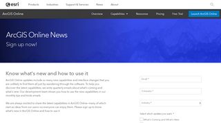 
                            7. Sign Up for ArcGIS Online News - esri.com