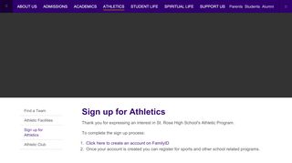 
                            7. Sign up for Athletics - St. Rose High School