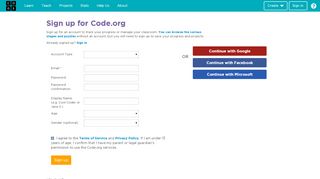 
                            8. Sign up for Code.org - Code.org - Learn Computer Science