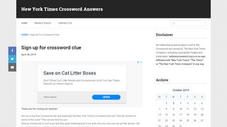 
                            8. Sign up for crossword clue - New York Times Crossword Answers