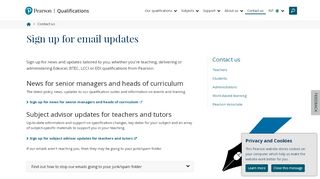 
                            2. Sign up for email updates | Pearson qualifications