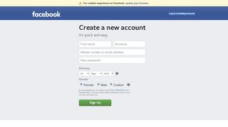 
                            1. Sign up for Facebook | Facebook