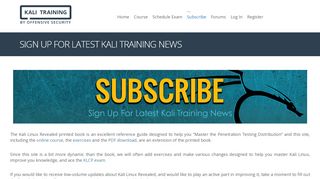 
                            2. Sign Up for Latest Kali Training News | Kali Linux …