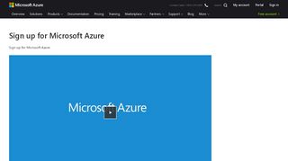 
                            2. Sign up for Microsoft Azure