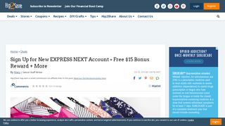 
                            5. Sign Up for New EXPRESS NEXT Account = Free $15 Bonus ...