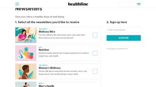 
                            3. Sign up for newsletters - healthline.com