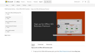 
                            3. Sign up for Office 365 Business Premium - Office 365