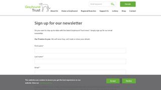 
                            6. Sign up for our newsletter - Greyhound Trust