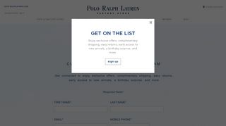 
                            4. Sign Up for Promotions & Offers | Polo Ralph Lauren