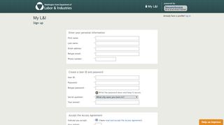 
                            6. Sign up for secure access - My L&I: Login or sign up
