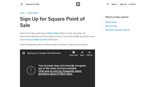 
                            2. Sign Up for Square Point of Sale | Square Support Center - US