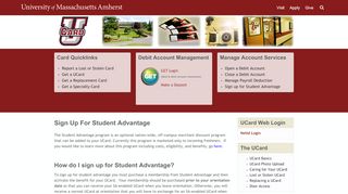 
                            4. Sign up for Student Advantage | UMass Amherst UCard Office
