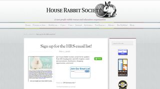 
                            1. Sign up for the HRS email list! | House Rabbit Society