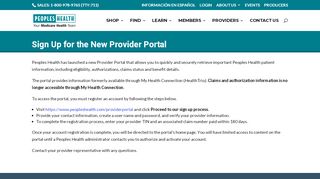 
                            7. Sign Up for the New Provider Portal - Peoples Health