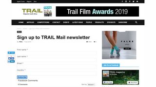 
                            8. Sign up for TRAIL magazine's free Trail Mail email newsletter