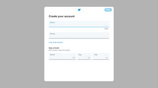 
                            6. Sign up for Twitter