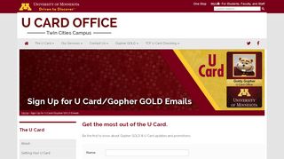 
                            3. Sign Up for U Card/Gopher GOLD Emails | UCard