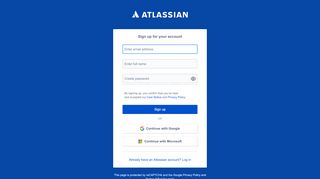 
                            8. Sign up for your account - Log in with Atlassian account