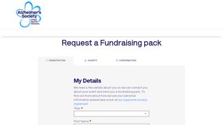 
                            8. Sign up for your free fundraising pack | Alzheimers Society