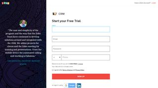 
                            3. Sign up for Zoho CRM | 15-day free CRM trial – Try now!