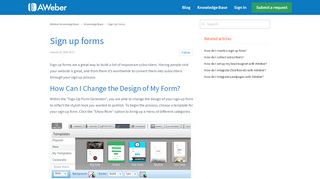 
                            3. Sign up forms – AWeber Knowledge Base