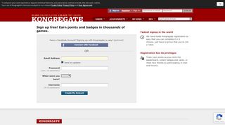 
                            1. Sign up free! Earn points and badges in thousands of ... - Kongregate