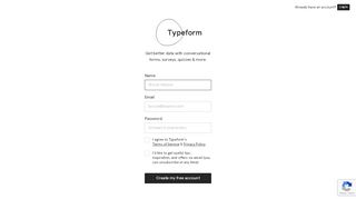 
                            8. Sign up FREE | Typeform