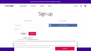 
                            3. Sign up - Funimation