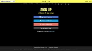 
                            4. Sign up! | Genius