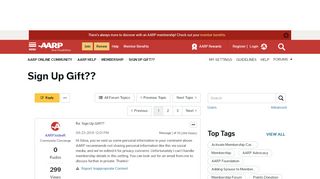 
                            7. Sign Up Gift?? - AARP Online Community