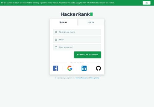 
                            1. Sign Up - HackerRank
