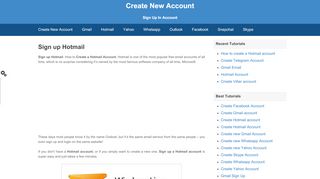 
                            4. Sign up Hotmail | Create New Account