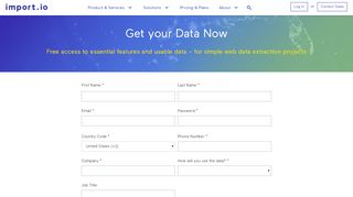 
                            3. Sign Up - Import.io - Start extracting data today or let ...